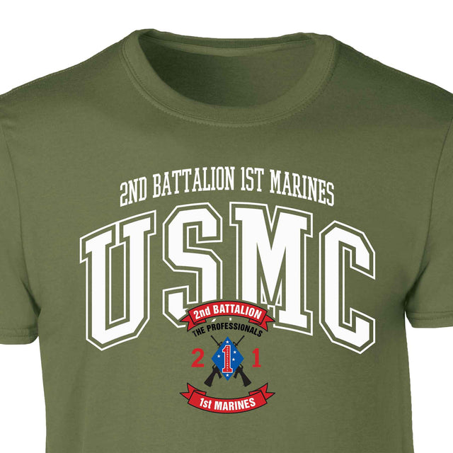 2nd Battalion 1st Marines Arched Patch Graphic T-shirt - SGT GRIT