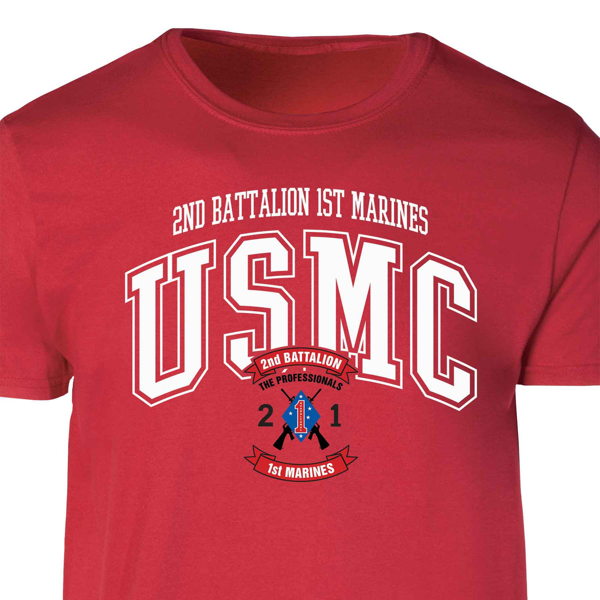 2nd Battalion 1st Marines Arched Patch Graphic T-shirt - SGT GRIT