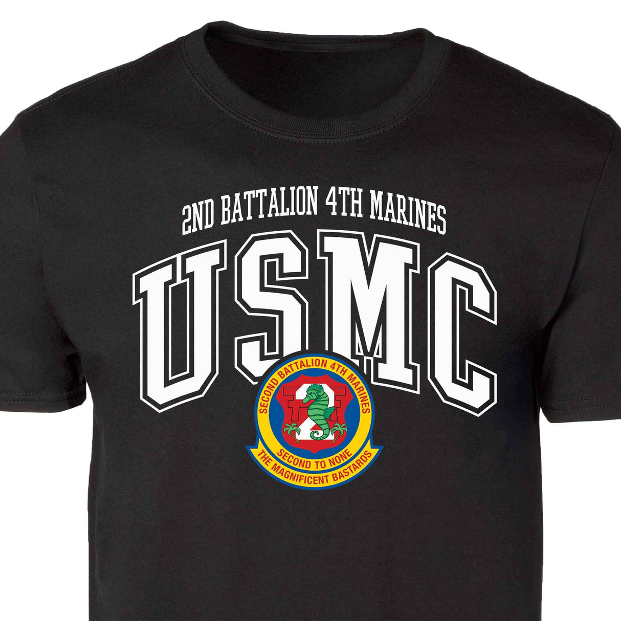 2nd Battalion 4th Marines Arched Patch Graphic T-shirt - SGT GRIT