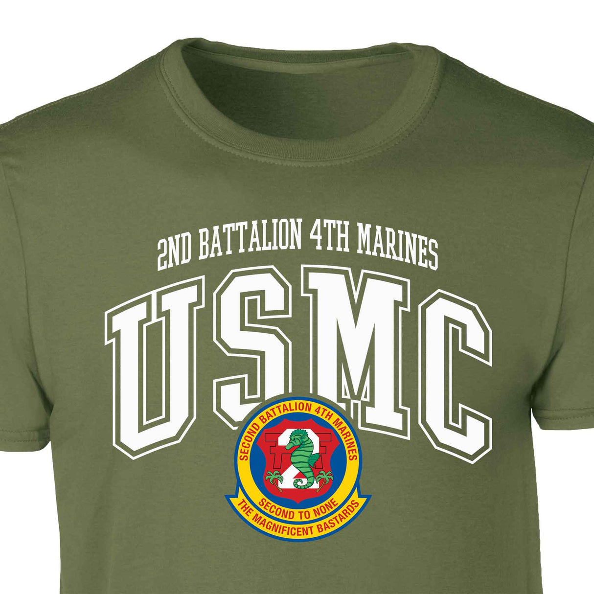 2nd Battalion 4th Marines Arched Patch Graphic T-shirt - SGT GRIT