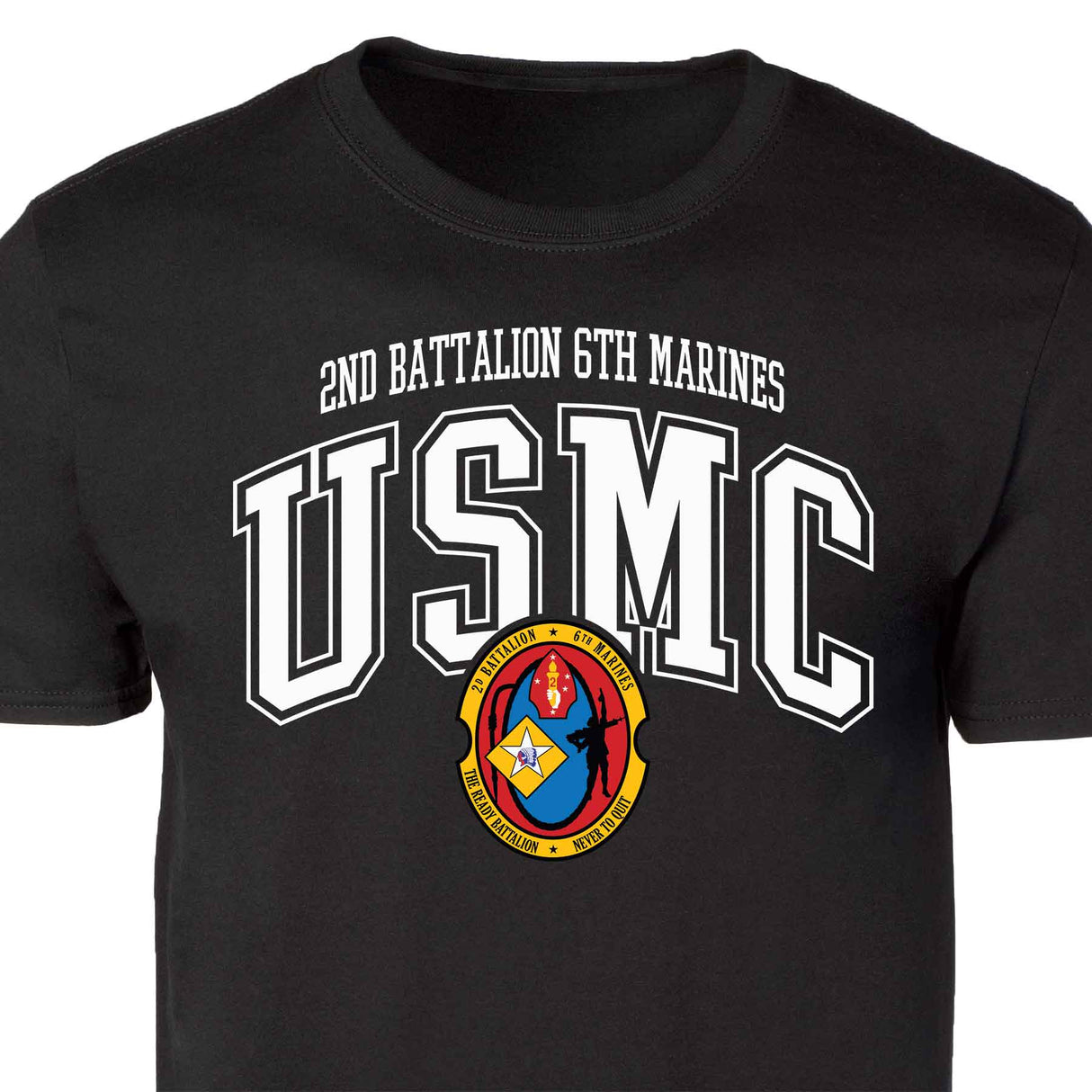 2nd Battalion 6th Marines Arched Patch Graphic T-shirt - SGT GRIT