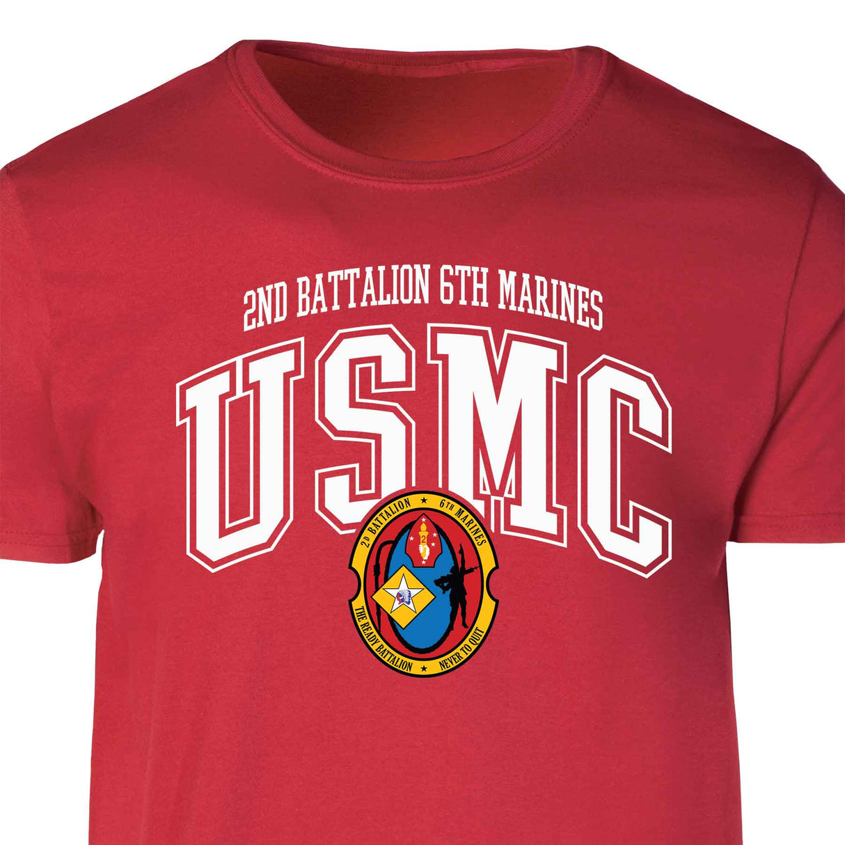 2nd Battalion 6th Marines Arched Patch Graphic T-shirt - SGT GRIT