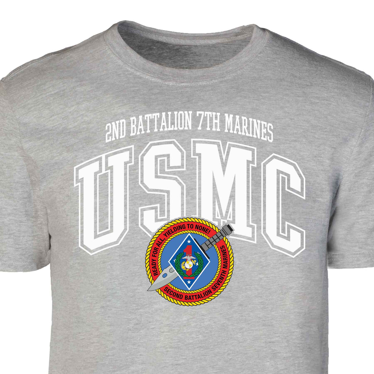 2nd Battalion 7th Marines Arched Patch Graphic T-shirt - SGT GRIT