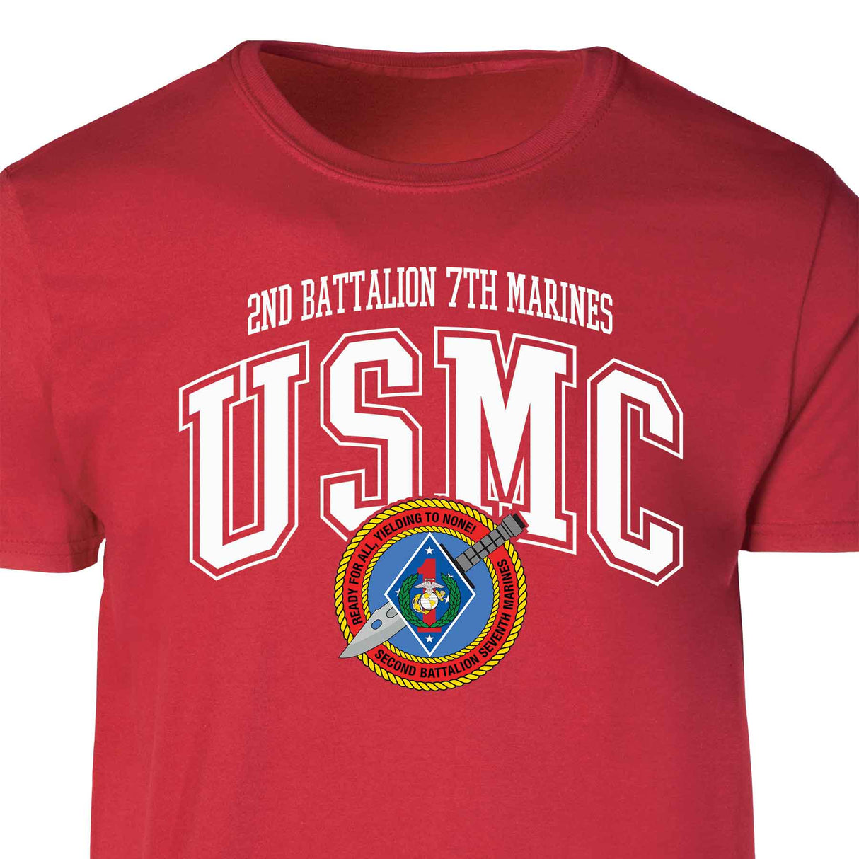 2nd Battalion 7th Marines Arched Patch Graphic T-shirt - SGT GRIT