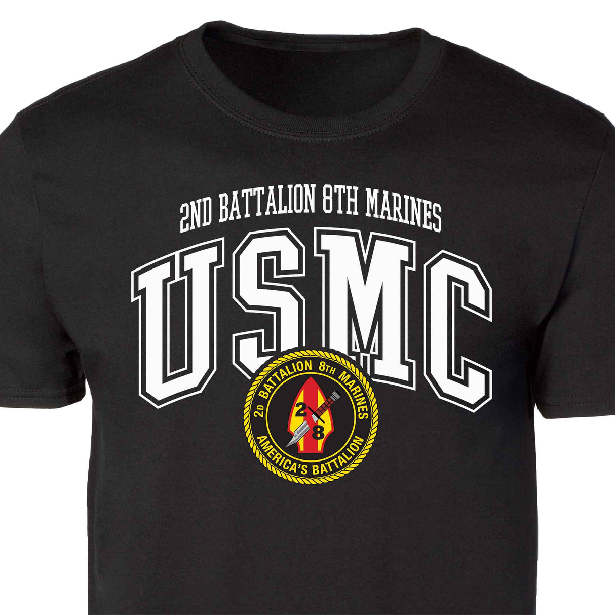 2nd Battalion 8th Marines Arched Patch Graphic T-shirt - SGT GRIT