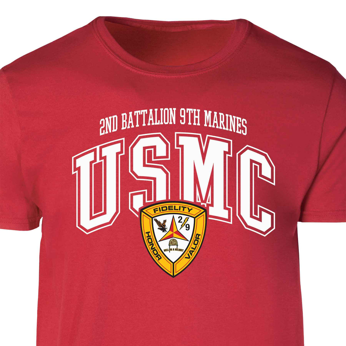 2nd Battalion 9th Marines Arched Patch Graphic T-shirt - SGT GRIT