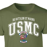 3rd Battalion 1st Marines Arched Patch Graphic T-shirt - SGT GRIT