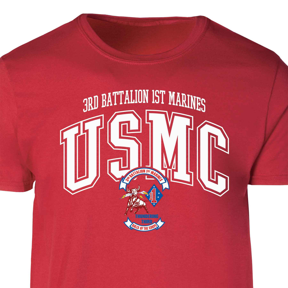 3rd Battalion 1st Marines Arched Patch Graphic T-shirt - SGT GRIT