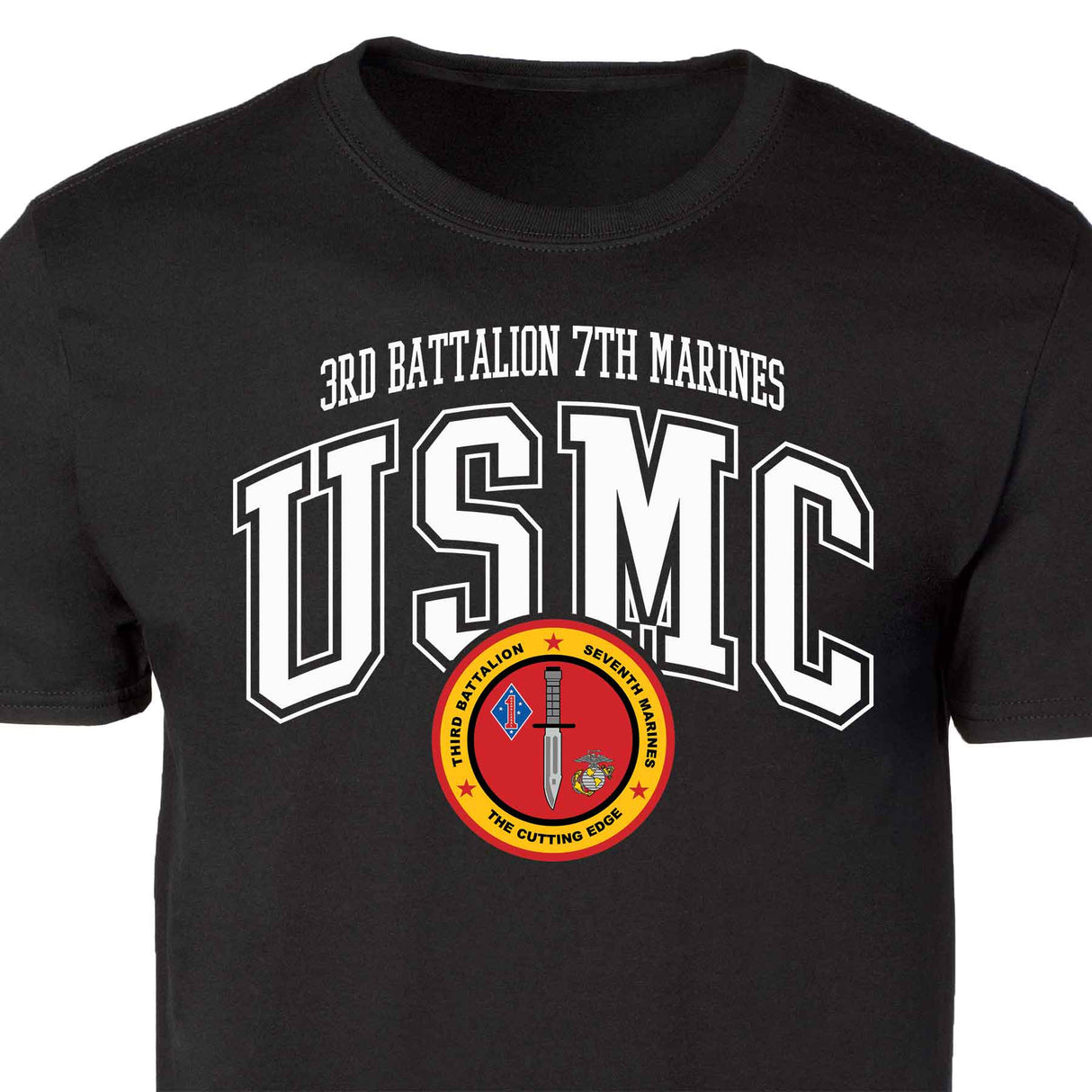 3rd Battalion 7th Marines Arched Patch Graphic T-shirt - SGT GRIT