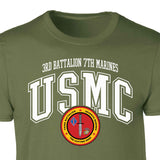 3rd Battalion 7th Marines Arched Patch Graphic T-shirt - SGT GRIT