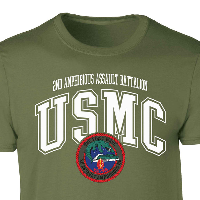 2nd Assualt Amphibious Bn Arched Patch Graphic T-shirt - SGT GRIT