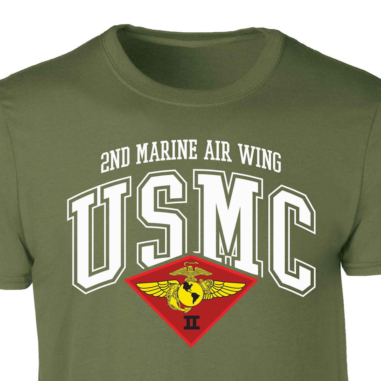 2nd Marine Air Wing Arched Patch Graphic T-shirt - SGT GRIT