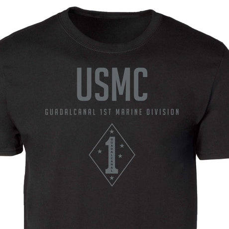 Guadalcanal 1st Marine Division Tonal Patch Graphic T-shirt - SGT GRIT