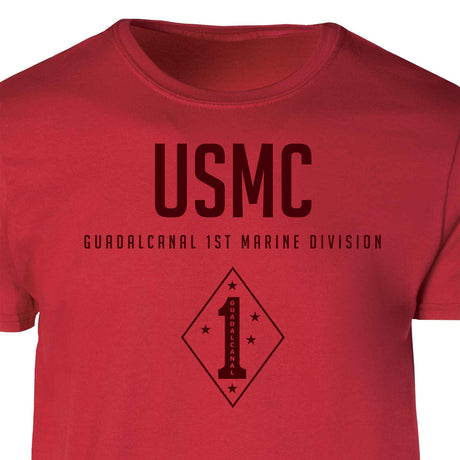 Guadalcanal 1st Marine Division Tonal Patch Graphic T-shirt - SGT GRIT