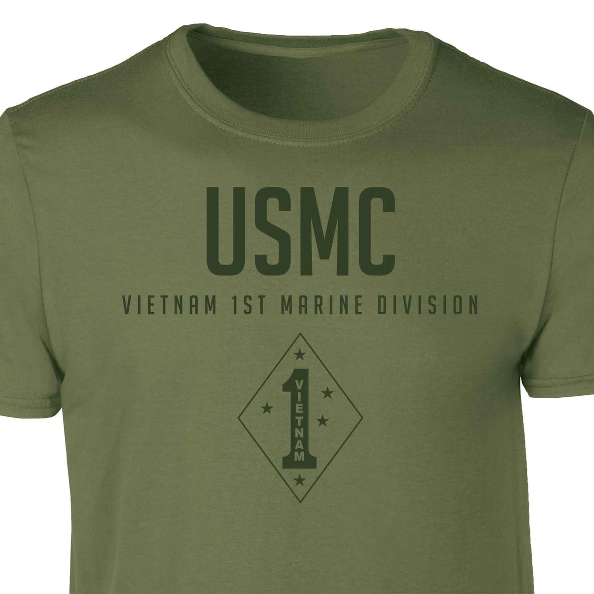 Vietnam 1st Marine Division Tonal Patch Graphic T-shirt - SGT GRIT