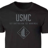 1st Battalion 1st Marines Tonal Patch Graphic T-shirt - SGT GRIT