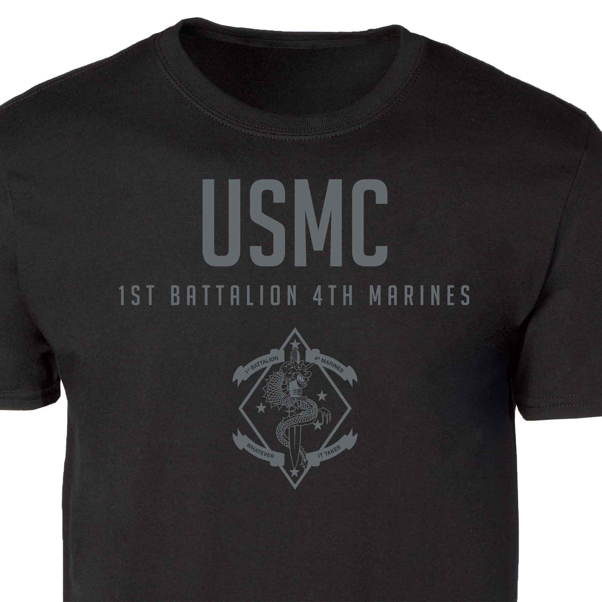 1st Battalion 4th Marines Tonal Patch Graphic T-shirt - SGT GRIT