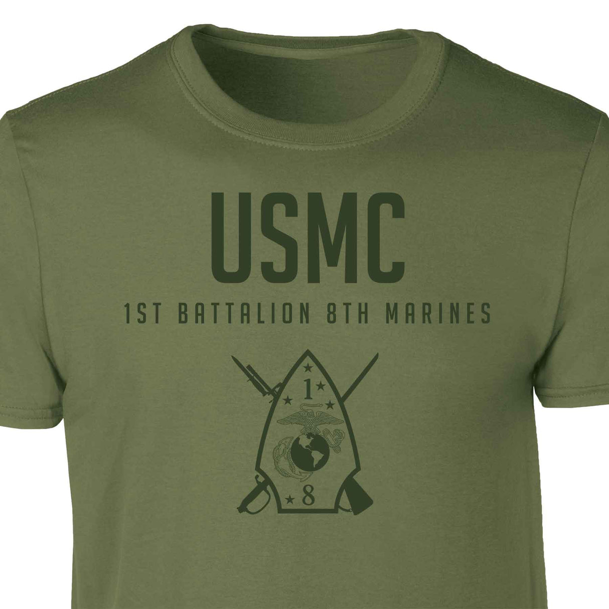 1st Battalion 8th Marines Tonal Patch Graphic T-shirt - SGT GRIT