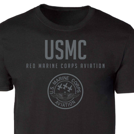 Red Marine Corps Aviation Tonal Patch Graphic T-shirt - SGT GRIT