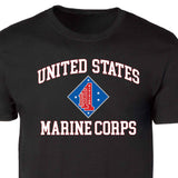 1st Battalion 1st Marines USMC  Patch Graphic T-shirt - SGT GRIT