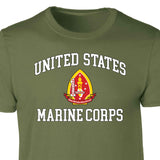 1st Battalion 2nd Marines USMC  Patch Graphic T-shirt - SGT GRIT