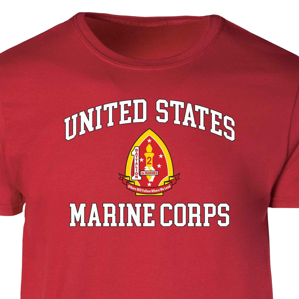 1st Battalion 2nd Marines USMC  Patch Graphic T-shirt - SGT GRIT