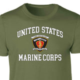 1st Battalion 3rd Marines USMC  Patch Graphic T-shirt - SGT GRIT