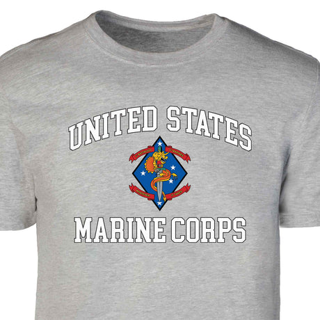 1st Battalion 4th Marines USMC  Patch Graphic T-shirt - SGT GRIT