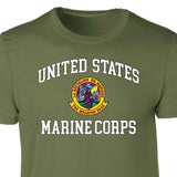 1st Battalion 9th Marines USMC  Patch Graphic T-shirt - SGT GRIT