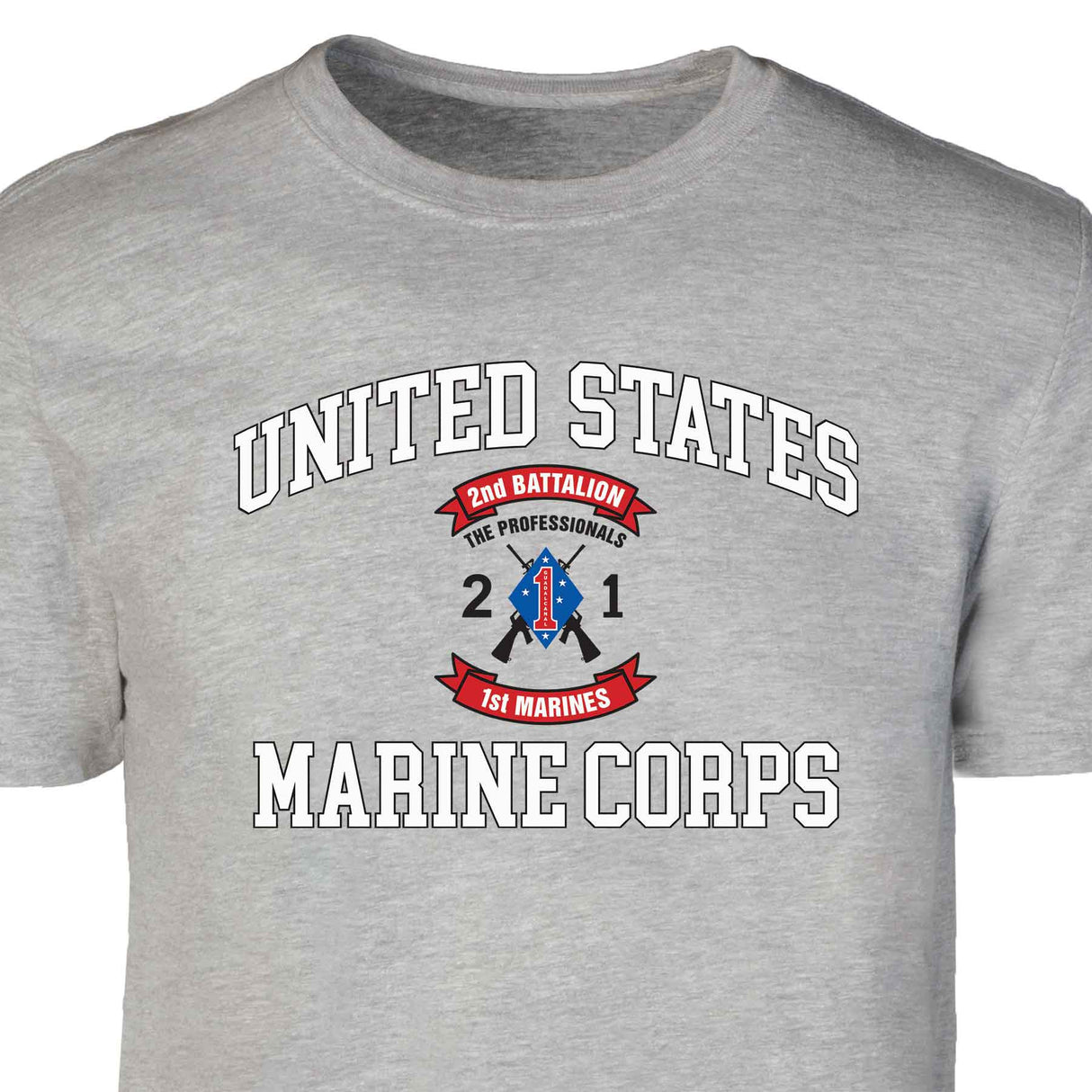 2nd Battalion 1st Marines USMC Patch Graphic T-shirt - SGT GRIT