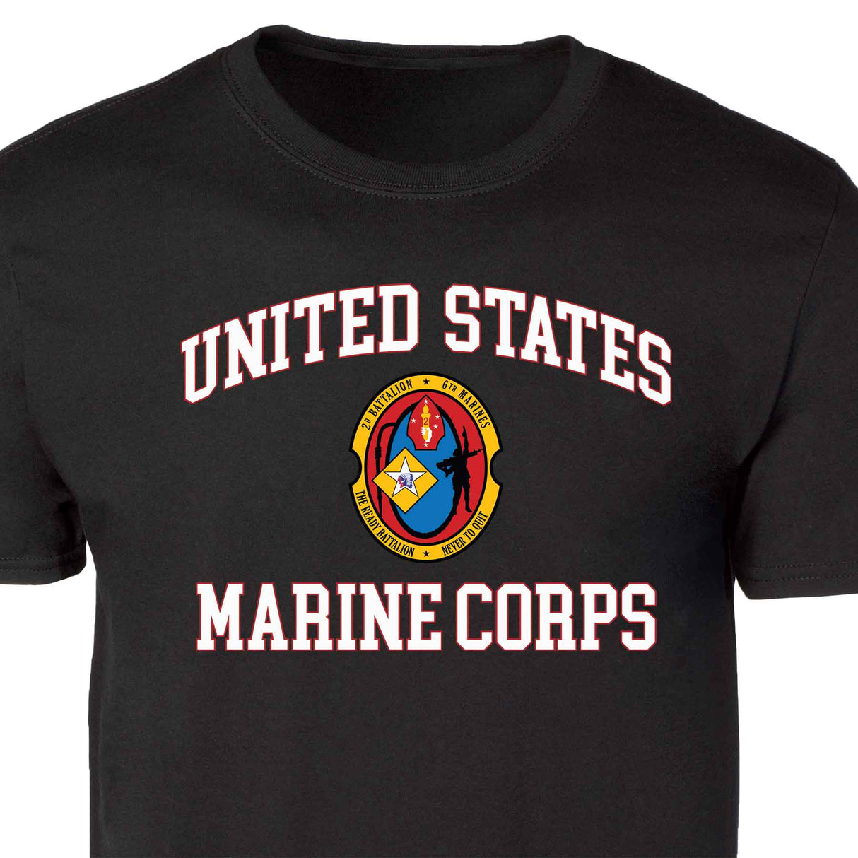 2nd Battalion 6th Marines USMC Patch Graphic T-shirt - SGT GRIT