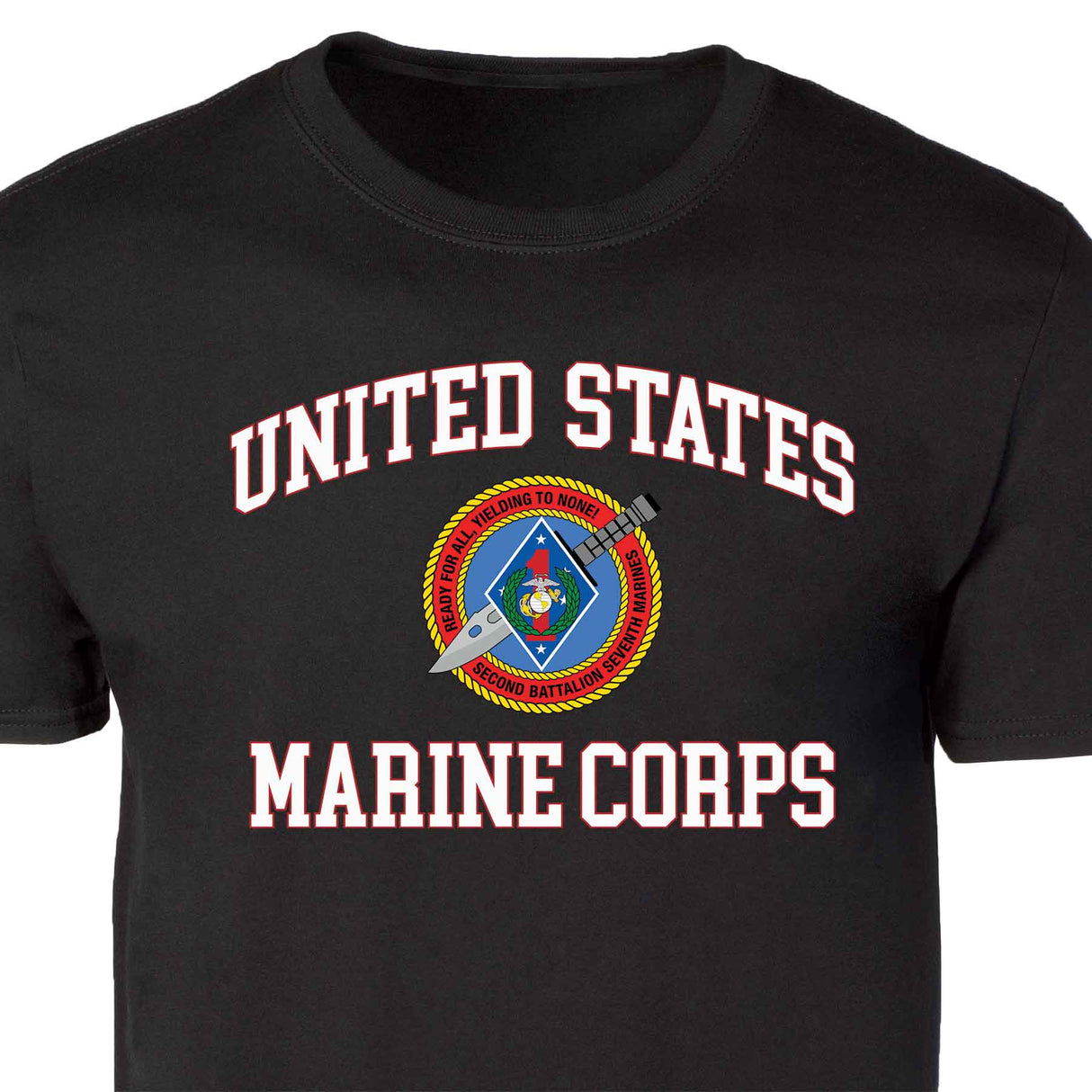 2nd Battalion 7th Marines USMC Patch Graphic T-shirt - SGT GRIT