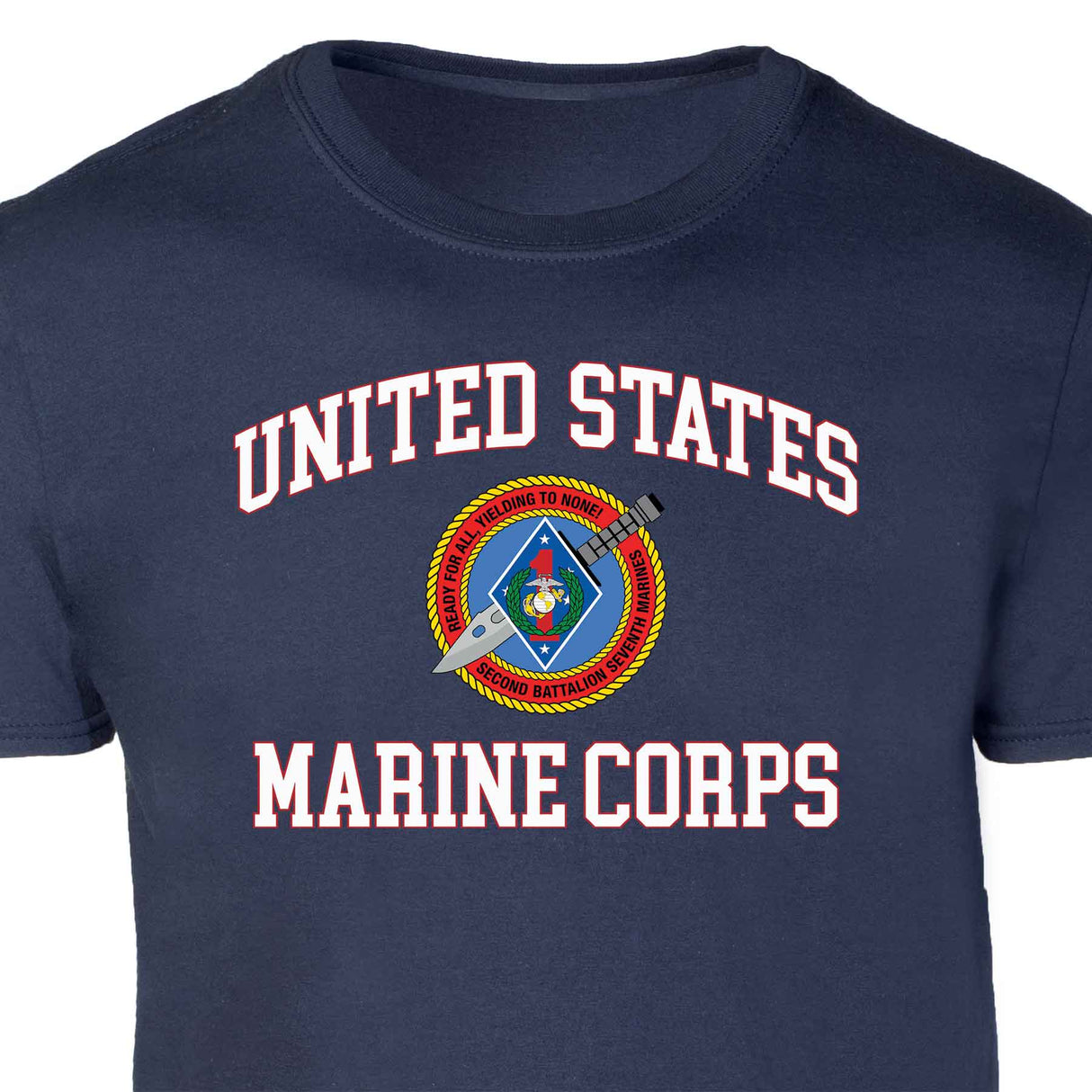 2nd Battalion 7th Marines USMC Patch Graphic T-shirt - SGT GRIT