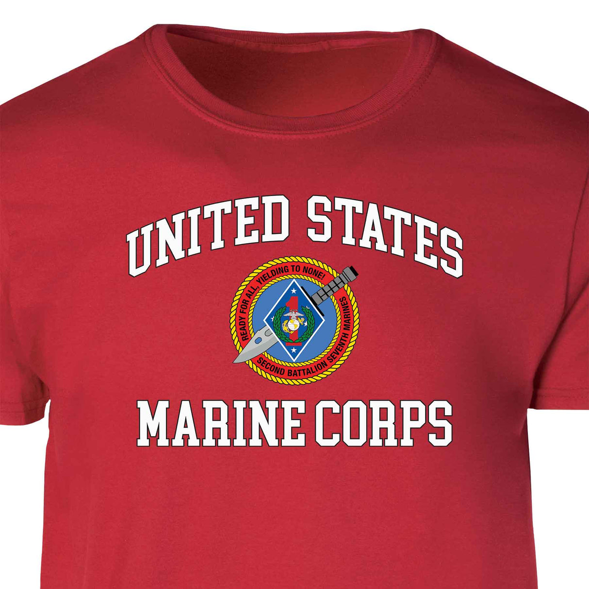 2nd Battalion 7th Marines USMC Patch Graphic T-shirt - SGT GRIT