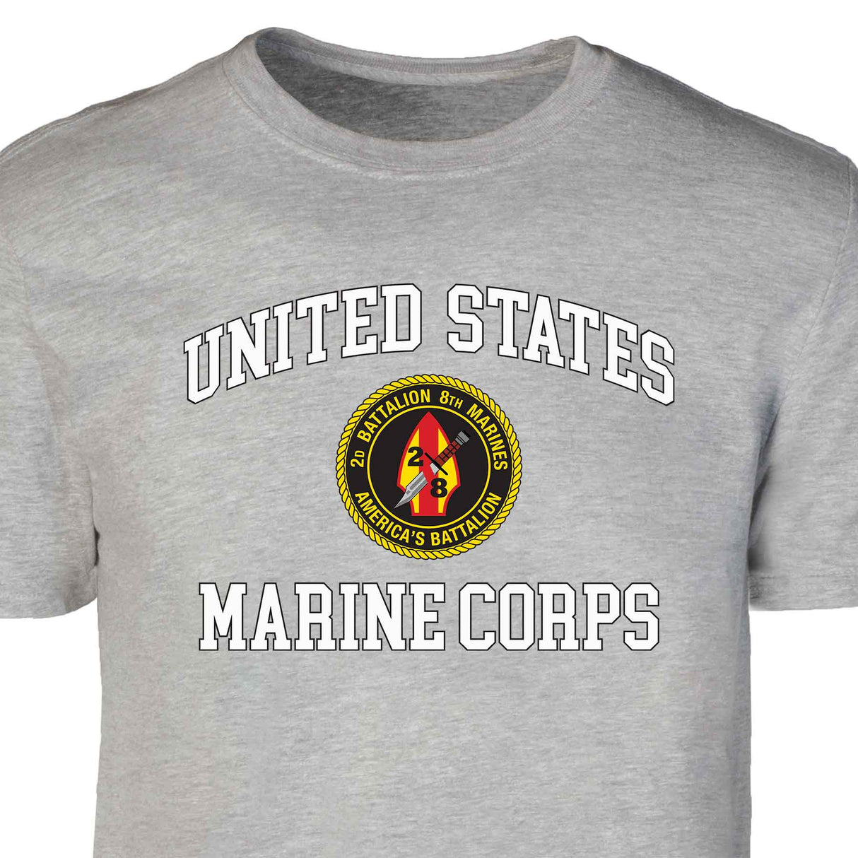 2nd Battalion 8th Marines USMC Patch Graphic T-shirt - SGT GRIT