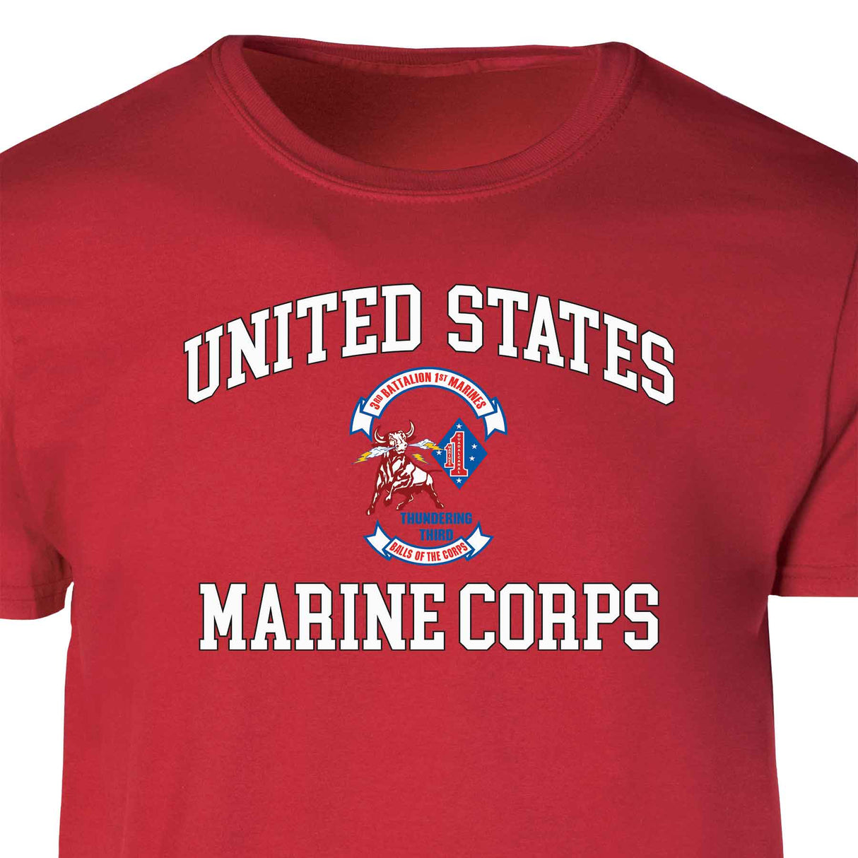 3rd Battalion 1st Marines USMC Patch Graphic T-shirt - SGT GRIT