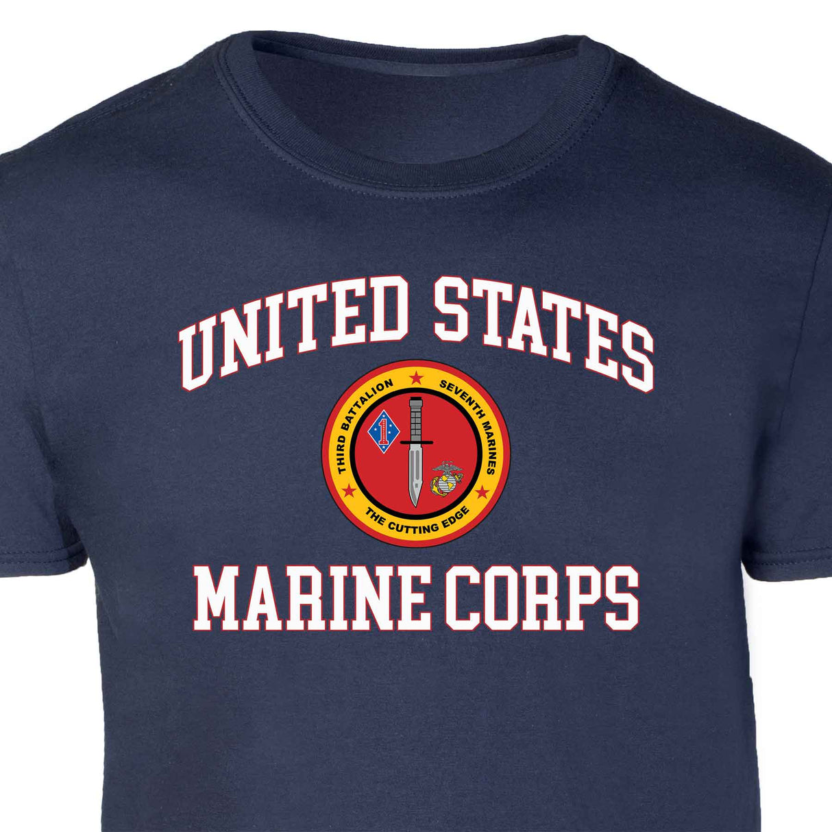 3rd Battalion 7th Marines USMC Patch Graphic T-shirt - SGT GRIT