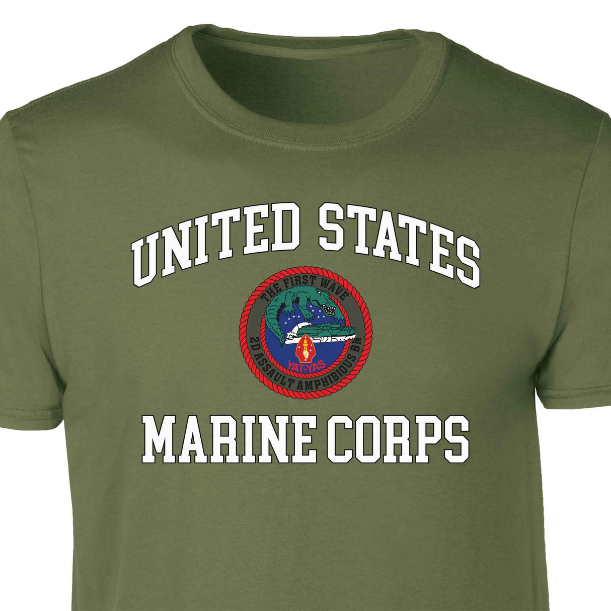 2nd Assualt Amphibious Bn USMC Patch Graphic T-shirt - SGT GRIT