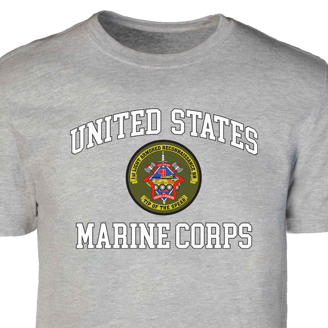 1st LAR Battalion USMC  Patch Graphic T-shirt - SGT GRIT