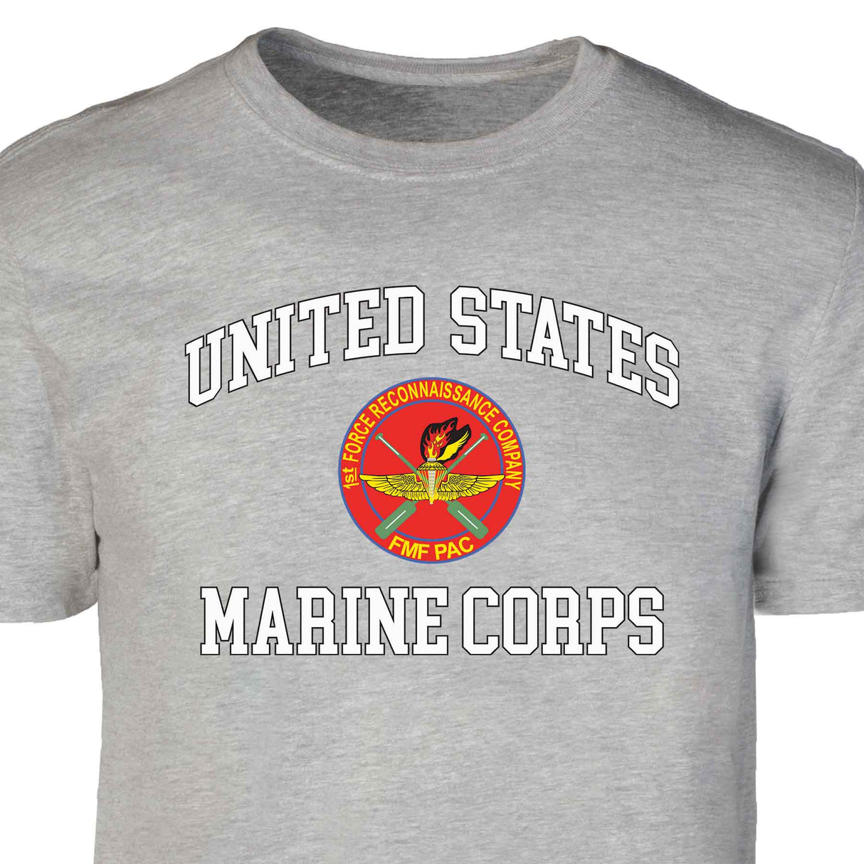 1st Force Recon FMF PAC USMC  Patch Graphic T-shirt - SGT GRIT