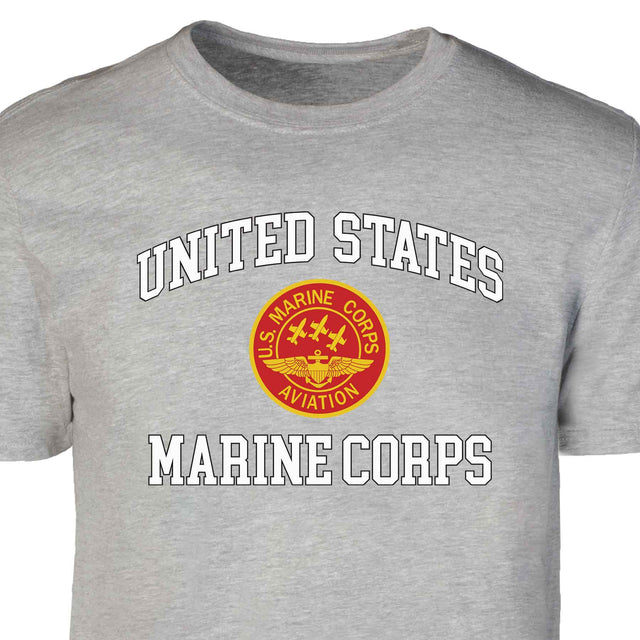 Red Marine Corps Aviation USMC Patch Graphic T-shirt - SGT GRIT