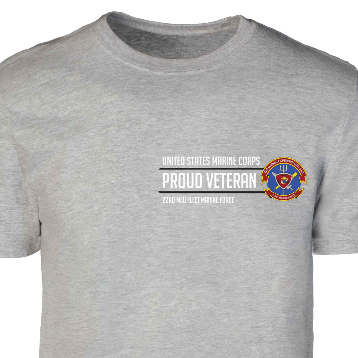 22nd MEU Fleet Marine Force Proud Veteran Patch Graphic T-shirt - SGT GRIT