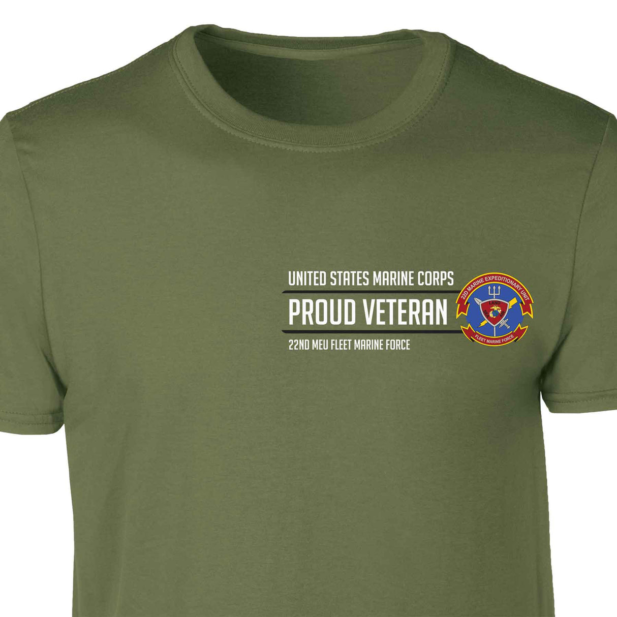 22nd MEU Fleet Marine Force Proud Veteran Patch Graphic T-shirt - SGT GRIT