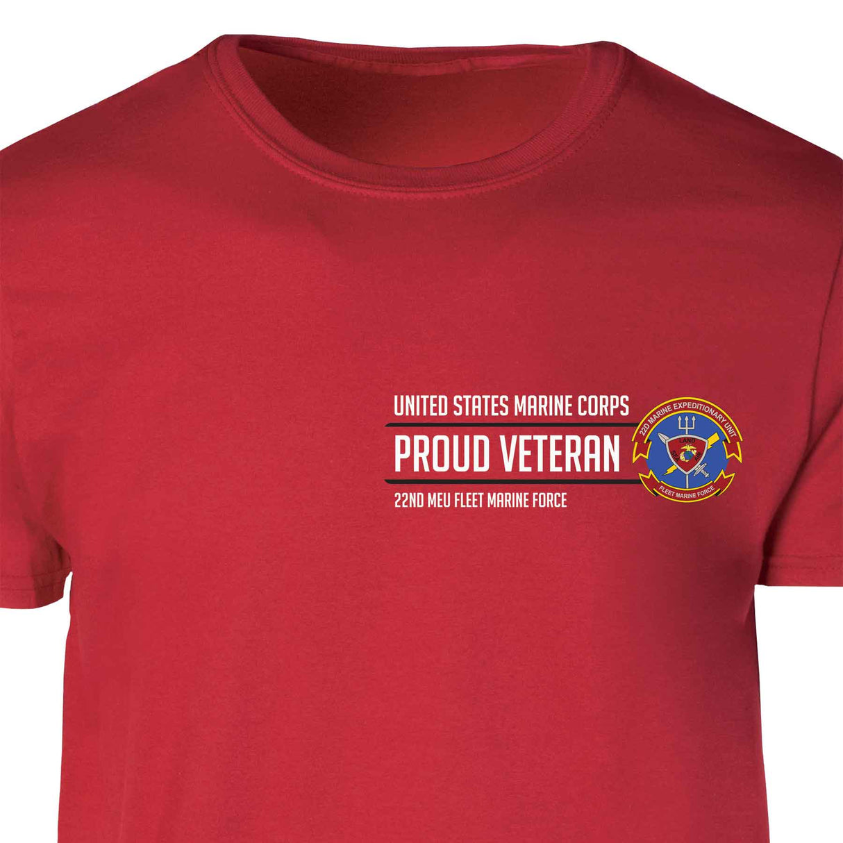 22nd MEU Fleet Marine Force Proud Veteran Patch Graphic T-shirt - SGT GRIT