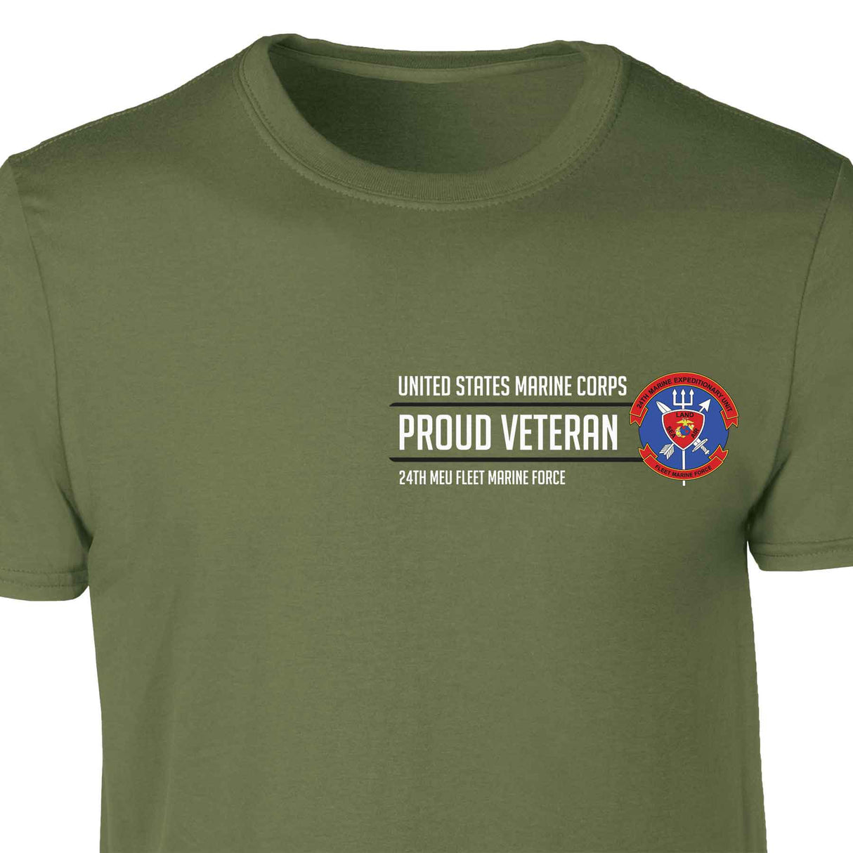 24th MEU Fleet Marine Force Proud Veteran Patch Graphic T-shirt - SGT GRIT