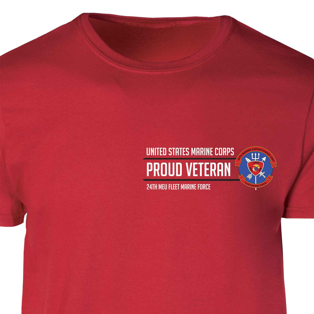 24th MEU Fleet Marine Force Proud Veteran Patch Graphic T-shirt - SGT GRIT