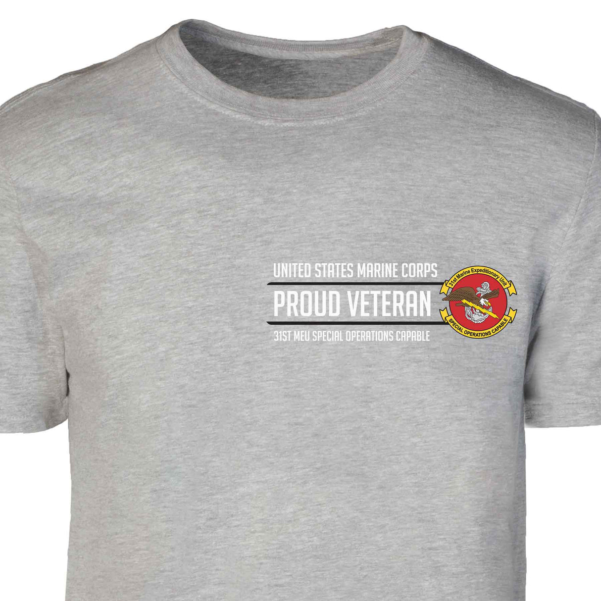 31st MEU Special Operations Proud Veteran Patch Graphic T-shirt - SGT GRIT