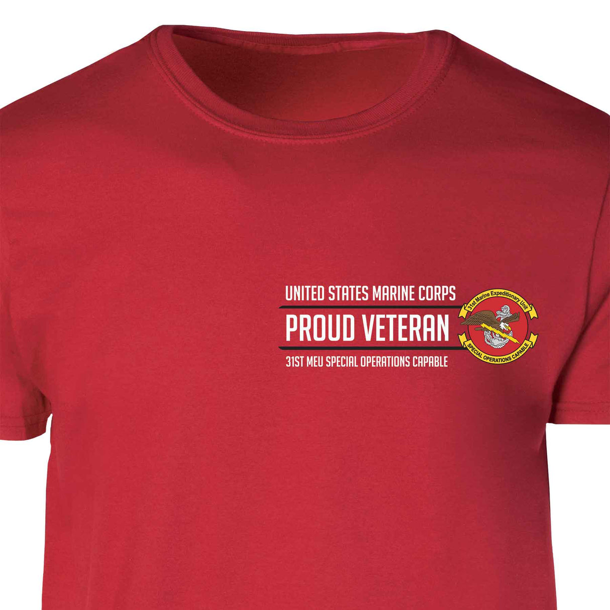 31st MEU Special Operations Proud Veteran Patch Graphic T-shirt - SGT GRIT