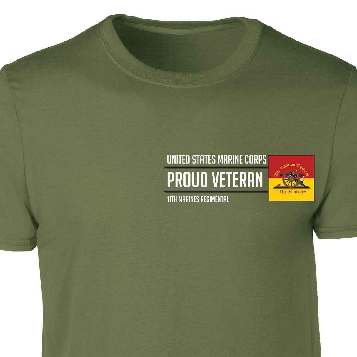 11th Marines Regimental Proud Veteran Patch Graphic T-shirt - SGT GRIT