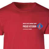 1st Battalion 1st Marines Proud Veteran Patch Graphic T-shirt - SGT GRIT